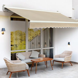 DIENSWEEK 96.45'' W x 78.7'' D Motorized Retractable Patio Awning