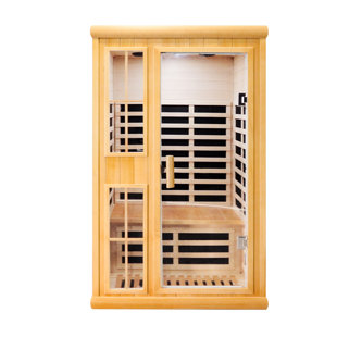KISRAIS 2-Person Hemlock Bluetooth Compatible Low EMF FAR Infrared Sauna for Indoor Use