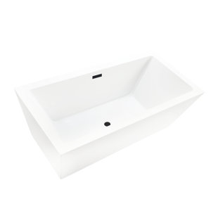 VANITY ART Elena 59" x 30" Freestanding Soaking Acrylic Bathtub