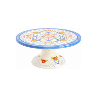 LAURIE GATES Hand Painted Dinnerware Set, Cake Stand (11.9"), Assorted