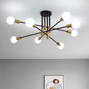 GEORGE OLIVER Coblitz 8 -Light 81cm Dimmable Sputnik Sphere Semi Flush Mount