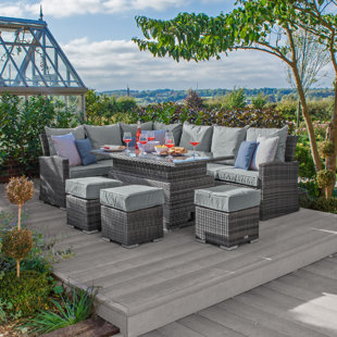 SOL 27 OUTDOOR Winona 9 Seater Dining Set with Rising Table