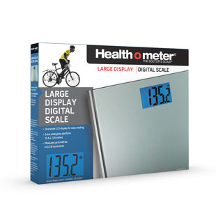 HEALTHOMETER Health O Meter Extra Wide Digital Scale, 440 Lbs Capacity, Backlit Lcd Display, Silver