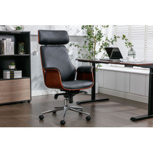 CORRIGAN STUDIO® Baver Faux Leather Mid-Century Executive Office Chair
