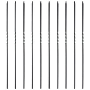 FURNITURE DASH 44" x 0.5" x 0.5" Square Iron Stair Railing Set