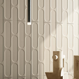 ENCORE SURFACES Biscuit 12" x 24" Fishscale 3D Italian Wall Tile