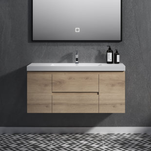 MILLWOOD PINES 48'' Single Bathroom Vanity with Resin Top