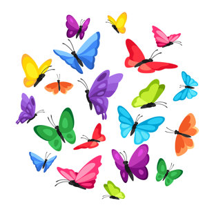 ROSALIND WHEELER Dikomo Decorative Butterflies On Canvas by Incomible Graphic Art