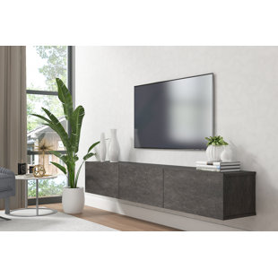 WROUGHT STUDIO™ Ozge Floating Minimalist TV Stand for up to 80" TV Wall Mounted Media Console