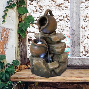 MILLWOOD PINES LaTaverna Cascading Urns Fountain with Lights