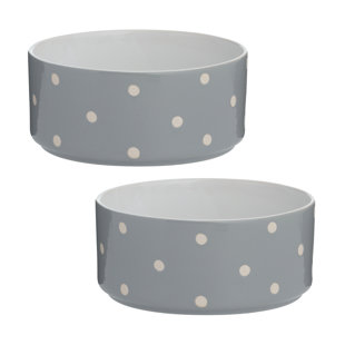 MASON CASH Polka Dot Dog Bowls (Set of 2)