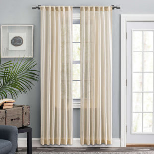 HOME CONSERVATORY Polyester Sheer Curtain Pair (Set of 2)