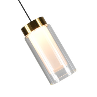 VONN LIGHTING Genoa 2.5-in Integrated LED Height Adjustable ETL Certified Pendant Light with Glass Shade