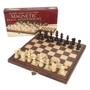 JOHN N. HANSEN CO. Travel Magnetic Walnut Chess Set