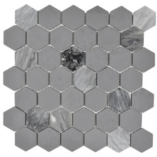 ROCA TILES Rockart 12" x 12" Natural Stone Honeycomb Wall & Floor Tile