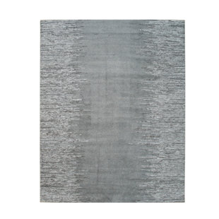 EORC Handmade Hand-knotted-rugs Wool Gray Rug