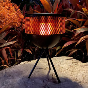 CG INTERNATIONAL TRADING 13.58'' Metal Solar Powered Tiki Torch