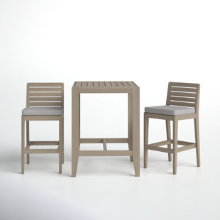 JOSS & MAIN Ojai 3-Piece Outdoor Set, with Bistro Table and 2 Barstools