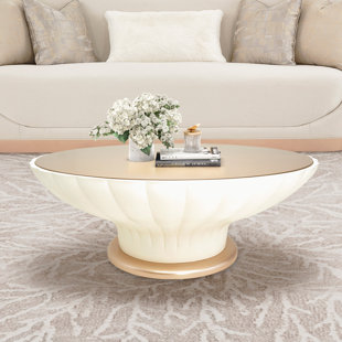 MICHAEL AMINI La Rachelle Glass Top Coffee Table