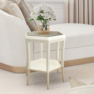 MICHAEL AMINI La Rachelle Glass Top End Table