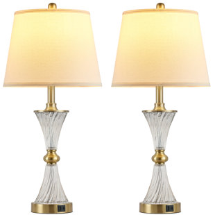 HOUSE OF HAMPTON® Gladene Metal USB Table Lamp (Set of 2)