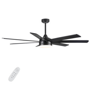YUHAO Oversized Ceiling Fan with Remote, LED Light Kit and 7 Reversible Blades
