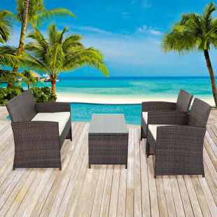 FOSHAN ZHI BAI HOME CO.,LTD Wesley 4 Piece Sofa Seating Group with Cushions