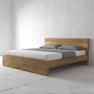 URBAN WOODCRAFT Lugano Solid Wood Panel Bed