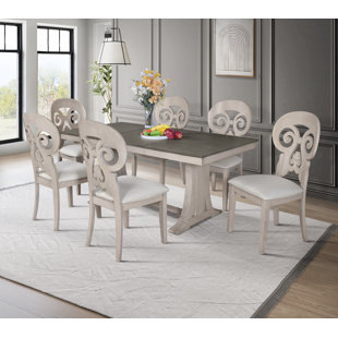 HOME DESIGN INC. 7 - Piece Trestle Dining Set