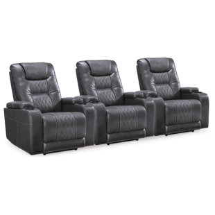 SIGNATURE DESIGN BY ASHLEY Composer 35" Wide Faux Leather Power Home Theater Recliner