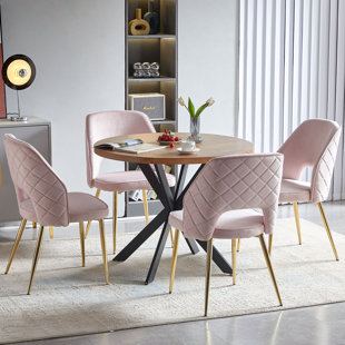 NORDICANA 5 - Piece Pedestal Round Dining Set