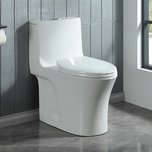 ABRUZZO 1.1/1.6 GPF Dual-Flush Elongated One-Piece Toilet with 17.32 in. Comfort Seat Height, Ceramic Glazed Surface(Soft Close Seat Included), 3 Colors Option