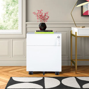 INBOX ZERO Aarohi 15.35'' Wide Mobile Steel File Cabinet