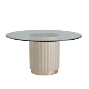 MICHAEL AMINI Malibu Crest Round Glass Top Dining Table