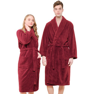 ALWYN HOME Ibanez Warm Fleece Super Soft Adult Unisex Bathrobes