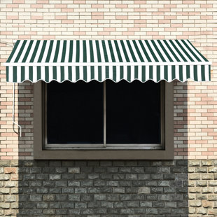 NEWACME LLC Alvin Manual Retractable Slope Patio Awning in Dark Green
