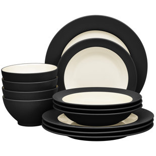 Noritake Colorwave 12-Piece Rim Dinnerware Set, Service for 4