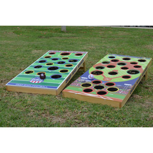 DEEP SHOT GAMES Two-Game Set - Baseball + Football Bean Bag Toss Games