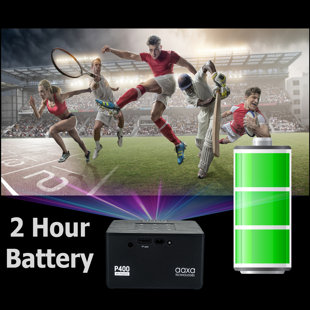 AAXA TECHNOLOGIES (BATTERY) AAXA P400+ Short Throw Native 1080p Smart LED Mini Projector with 2 Hour Battery