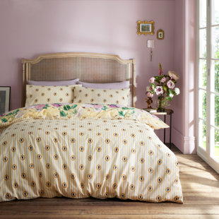 BRIDGERTON BY CATHERINE LANSFIELD Polyester Floral Duvet Cover Set with Pillowcases