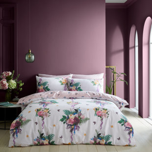 BRIDGERTON BY CATHERINE LANSFIELD Polyester Floral Duvet Cover Set with Pillowcases