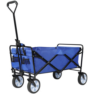 HOMY GRIGIO Portable Collapsible Utility Wagon Cart with All Terrain Wheels