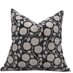 FABDIVINE Floral Cotton Indoor/Outdoor Pillow Cover