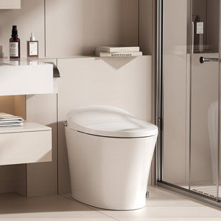 MOHOME Metis White Tankless Elongated Smart Toilet, Auto/Foot Flush, Heated Seat, One Piece Toilet, No Bidet