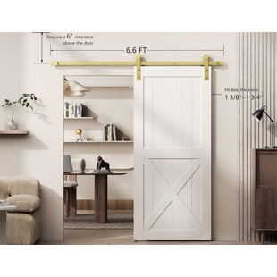 HOMLUX Sliding Standard Single Door Barn Door Hardware Kit