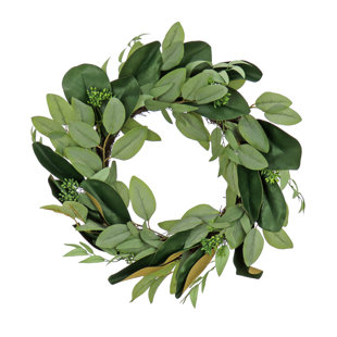 National Tree Company 22" Eucalyptus and Magnolia Leaf Wreath