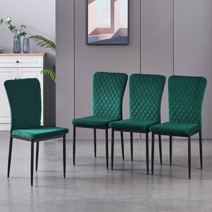 LATITUDE RUN Leilauni Tufted Upholstered Velvet Armless Dining Chair (Set of 4)