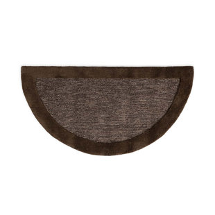 PLOW & HEARTH Madrid Banded Half-Round Hearth Rug, 2' x 4'