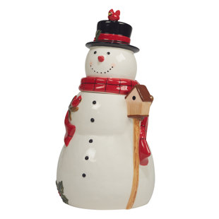 CERTIFIED INTERNATIONAL Joy of Christmas 3-D Cookie Jar -Snowman