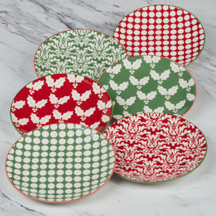 CERTIFIED INTERNATIONAL Winter Medley Canape Plate, 6in asst